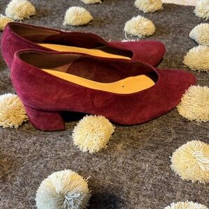 Elegant Burgundy Suede Women's Shoes